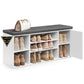 SONGMICS HOME Storage Bench, Shoe Rack, White and Gray – Snow White, Slate Gray