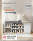 SONGMICS HOME Storage Bench, Shoe Rack, White and Gray – Snow White, Slate Gray