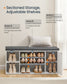 SONGMICS HOME Storage Bench, Shoe Rack, White and Gray – Snow White, Slate Gray