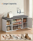 SONGMICS HOME Storage Bench, Shoe Rack, White and Gray – Snow White, Slate Gray