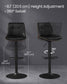VASAGLE Bar Stools, Set of 4 Swivel Bar Chairs, Adjustable Height, Ink Black