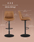 VASAGLE Bar Stools, Set of 4 Swivel Bar Chairs, Adjustable Height, Caramel Brown