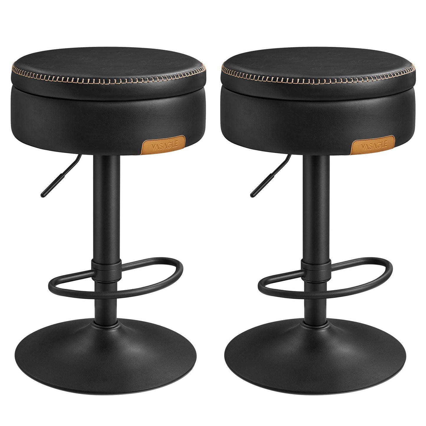 VASAGLE Ekho 360° Swivel Bar Stools Set of 2 – Caramel Brown | ULJB299K01