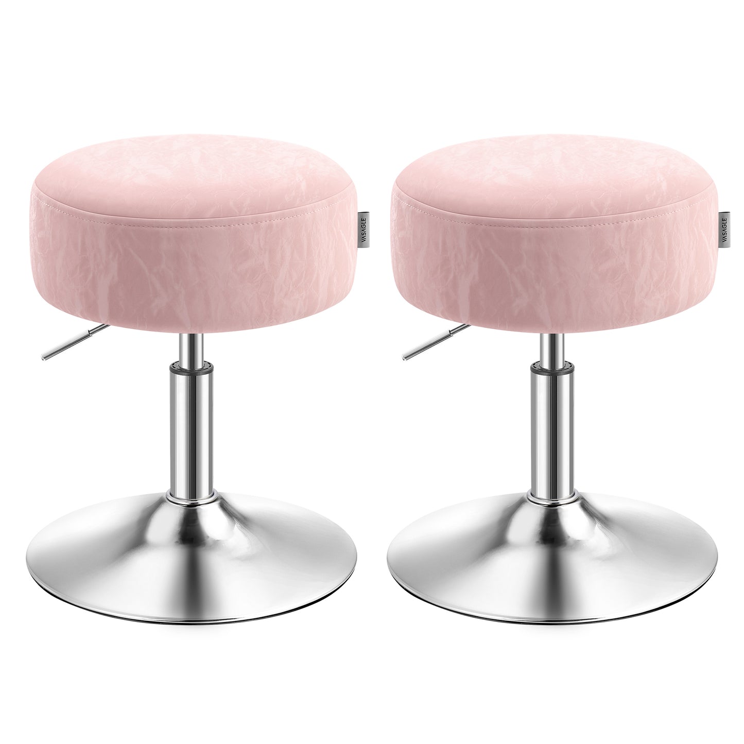 VASAGLE Vanity Stools Set of 2, Makeup Vanity Chairs, Modern, Jelly Pink
