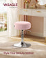 VASAGLE Vanity Stools Set of 2, Makeup Vanity Chairs, Modern, Jelly Pink