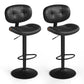 VASAGLE PU Leather Swivel Bar Stools with Back and Footrest – Ink Black