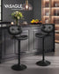 VASAGLE PU Leather Swivel Bar Stools with Back and Footrest – Ink Black
