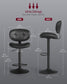 VASAGLE PU Leather Swivel Bar Stools with Back and Footrest – Ink Black
