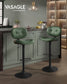 VASAGLE Bar Stools, Height Adjustable Kitchen Barstools, Set of 2, Forest Green