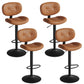 VASAGLE Bar Stools, Height Adjustable Kitchen Barstools, Set of 4, Caramel Brown