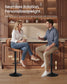 VASAGLE PU Leather Swivel Bar Stools with Back and Footrest – Caramel Brown