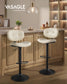 VASAGLE PU Leather Swivel Bar Stools with Back and Footrest – Cream White