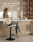 VASAGLE PU Leather Swivel Bar Stools with Back and Footrest – Cream White