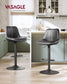 VASAGLE Bar Stools Set of 2, Adjustable Height Swivel Barstools, Ink Black