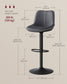 VASAGLE Bar Stools Set of 4, Adjustable Height Swivel Barstools, Ink Black