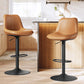 VASAGLE Bar Stools Set of 2, Adjustable Height Swivel Barstools, Caramel Brown