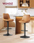 VASAGLE Bar Stools Set of 2, Adjustable Height Swivel Barstools, Caramel Brown