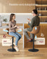 VASAGLE Bar Stools Set of 2, Adjustable Height Swivel Barstools, Caramel Brown