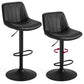 VASAGLE Bar Stools Set of 2, Adjustable Bar Chairs with Backs, 360° Swivel Metal Footrest – Ink Black