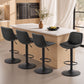 VASAGLE Bar Stools Set of 4, Adjustable Bar Chairs with Backs, 360° Swivel Metal Footrest – Ink Black