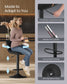 VASAGLE Bar Stools Set of 4, Adjustable Bar Chairs with Backs, 360° Swivel Metal Footrest – Ink Black