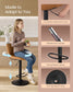 VASAGLE Bar Stools Set of 2, Adjustable Bar Chairs with Backs, 360° Swivel Metal Footrest – Caramel Brown and Ink Black