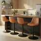 VASAGLE Bar Stools Set of 4, Adjustable Height Swivel Barstools, Caramel Brown