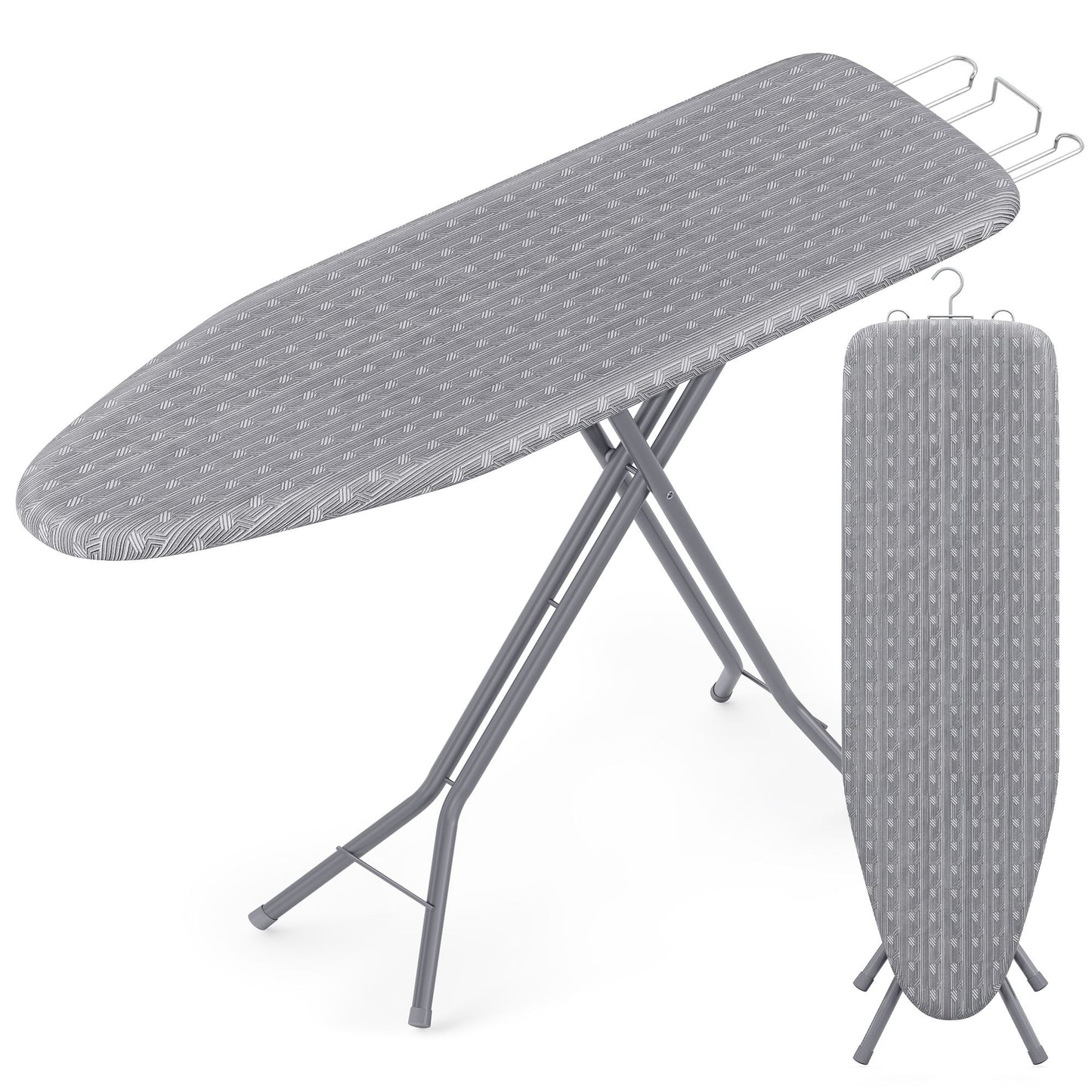 SONGMICS Adjustable Height Folding Ironing Board with Iron Rest – Dove Gray