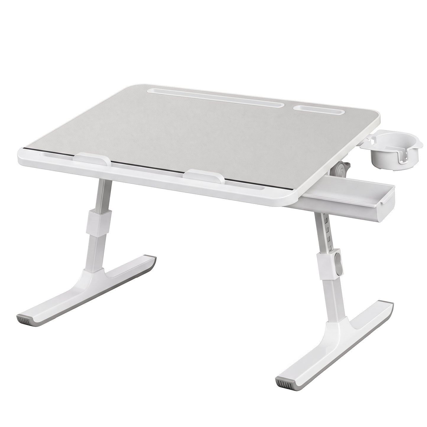 SONGMICS HOME Lap Desk, Height & Angle Adjustable Laptop Stand for Bed | Foldable Bed Tray Table – Grey
