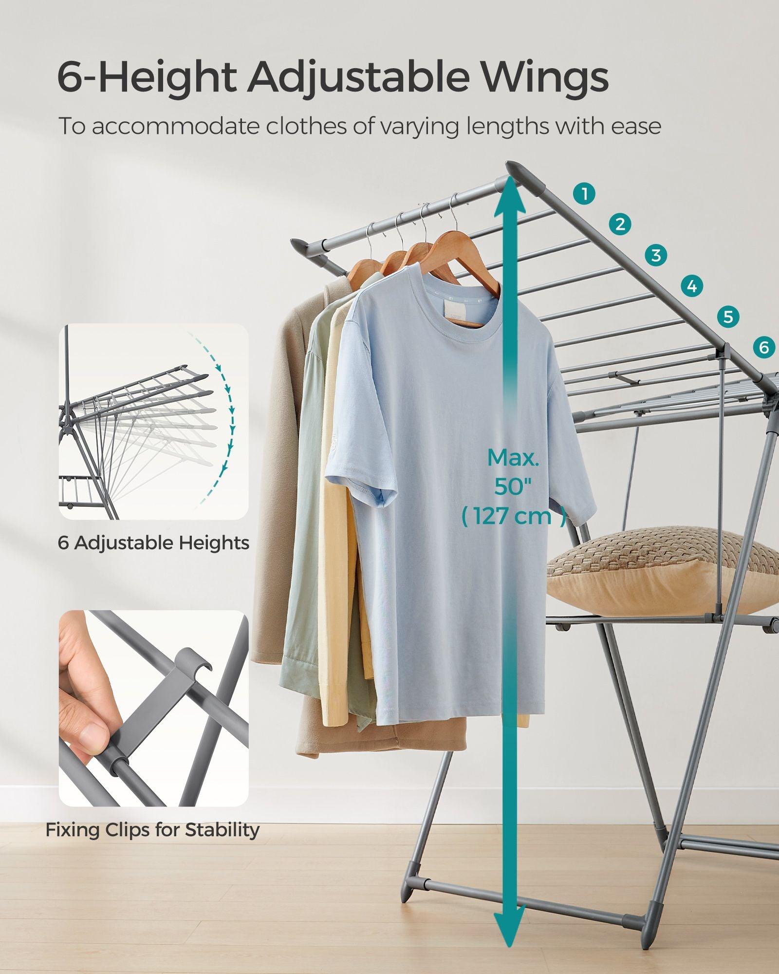 Songmics SONGMICS Foldable Clothes Drying Rack, 2-Level Stable