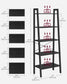 VASAGLE Ladder Shelf, Bookcase Book Shelf, Storage Shelves, 5-Tier, 22In Bookshelves – Ebony Black, Ink Black