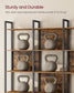 VASAGLE 6-Tier Bookshelf – Rustic Brown, Ink Black