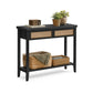VASAGLE Boho Console Table, 2-Drawer, Ash Black