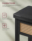 VASAGLE Boho Console Table, 2-Drawer, Ash Black