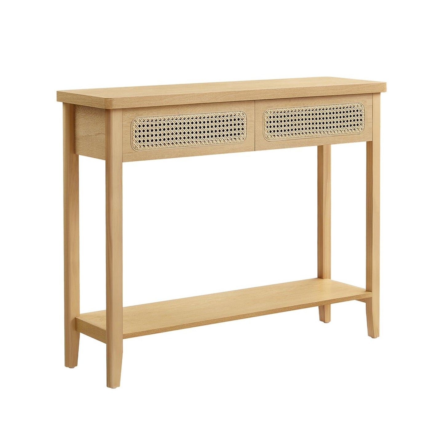 Console Table with Drawers and Shelf Oak Beige