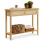 VASAGLE Console Sofa Table, Narrow Entryway, 2 Drawers, Open Shelf, Rounded Corners, Camel Yellow