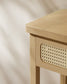 VASAGLE Console Sofa Table, Narrow Entryway, 2 Drawers, Open Shelf, Rounded Corners, Camel Yellow
