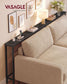VASAGLE Narrow Sofa Table with Outlet and Hooks Charcoal Gray Ink Black – Charcoal Gray, Matte Black
