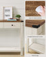 VASAGLE Console Table with Drawers and Open Shelf – Honey Brown, Rustic White