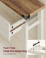 VASAGLE Narrow Sofa Table Three Drawers Rustic White Honey Brown – Cloud White and Warm Earth Brown