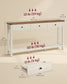 VASAGLE Narrow Sofa Table Three Drawers Rustic White Honey Brown – Cloud White and Warm Earth Brown