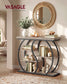 VASAGLE Five Tier Geometric Console Table with Curved Metal Frame – Heather Greige and Matte Black