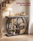 VASAGLE Five Tier Geometric Console Table with Curved Metal Frame – Heather Greige and Matte Black
