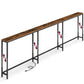 VASAGLE Height Adjustable Sofa Console Table with Power Outlet Brown – Rustic Brown and Matte Black