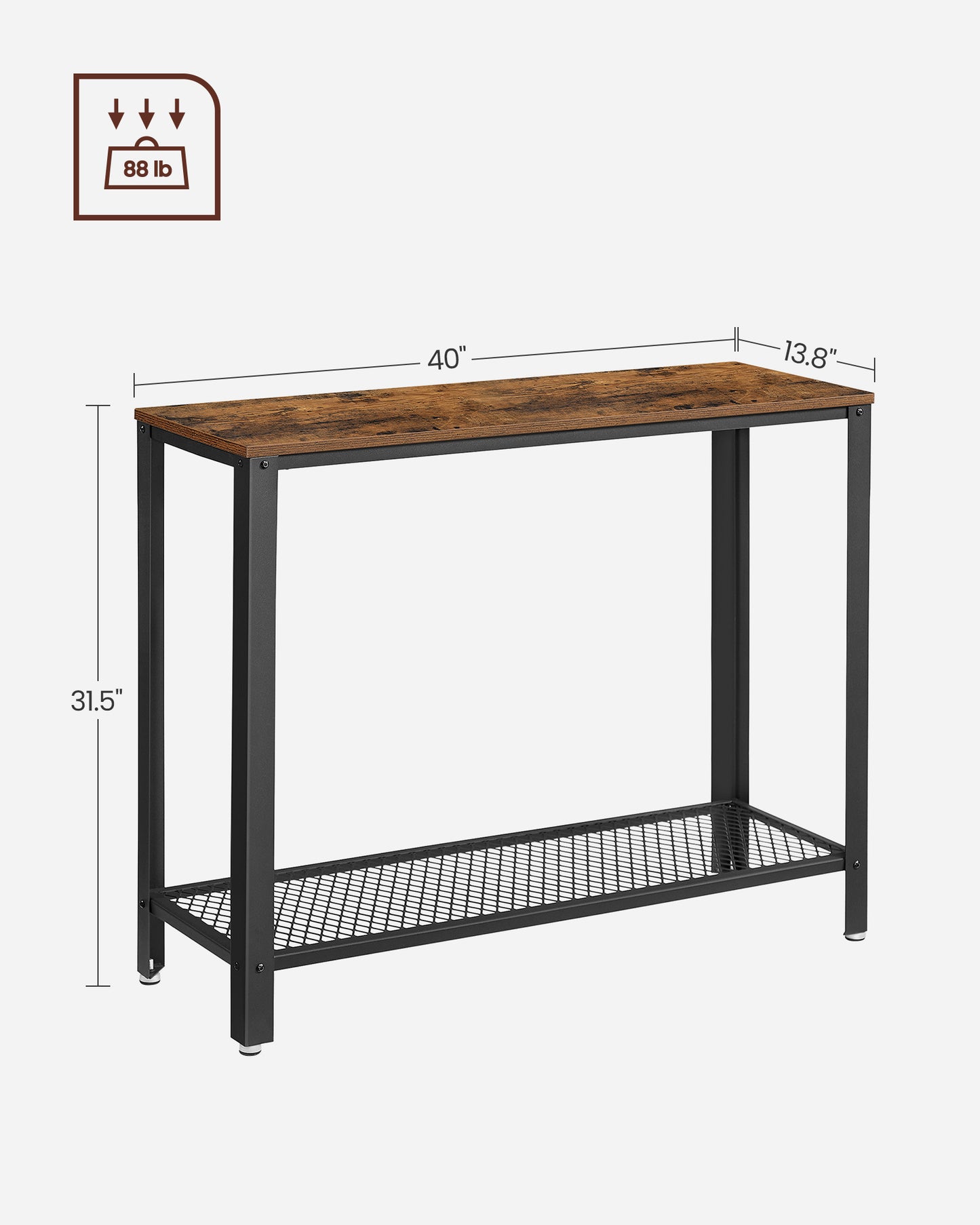 VASAGLE Set of 2 Narrow Sofa Console Tables