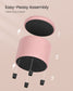 SONGMICS Vanity Stool, Round Ottoman with Storage, Velvet Upholstered Foot Stool – Jelly Pink