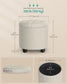 SONGMICS Vanity Stool, Round Ottoman with Storage, Velvet Upholstered Foot Stool – Cappuccino White