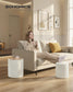 SONGMICS Set of Two Round Storage Stools – Cream White | ULOM013WD01