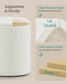 SONGMICS Set of Two Round Storage Stools – Cream White | ULOM013WD01
