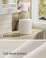 SONGMICS Set of Two Round Storage Stools – Cream White | ULOM017WD01